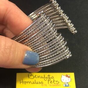 VINTAGE unique STERLING SILVER CUFF BRACELET free moving bands